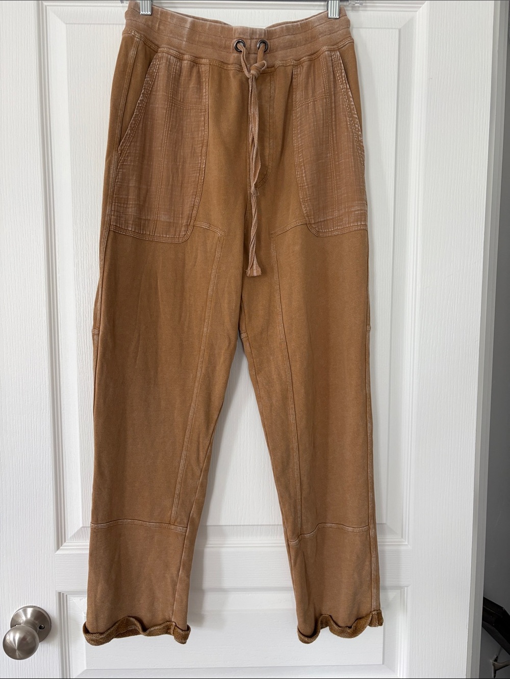 easel Relaxed Drawstring Pants in Caramel Brown